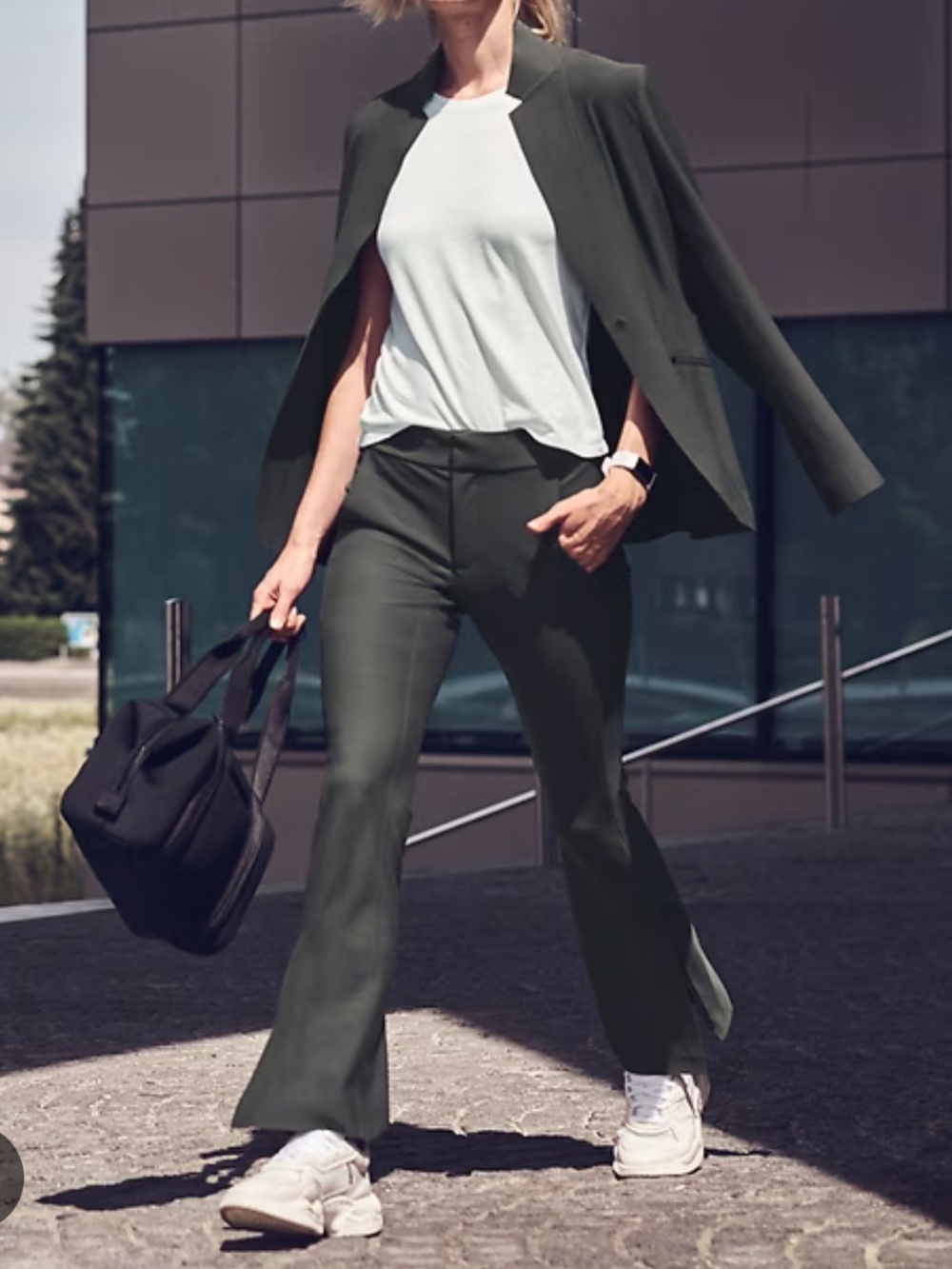 Athleta Olive Green Stellar Flared Trouser